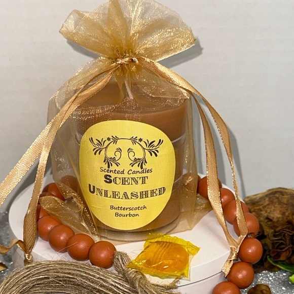 BUTTERSCOTCH BOURBON SCENT UNLEASHED, HAND POURED SCENTED CANDLES! - Picture 2 of 3